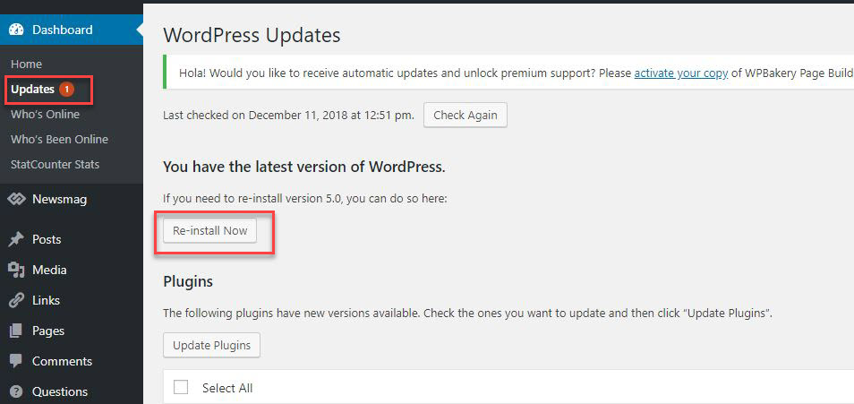 wordpress-dashboard-update